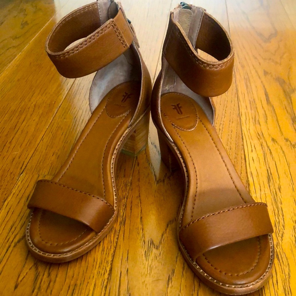 Frye Leather Heeled Sandals - Excellent Condition